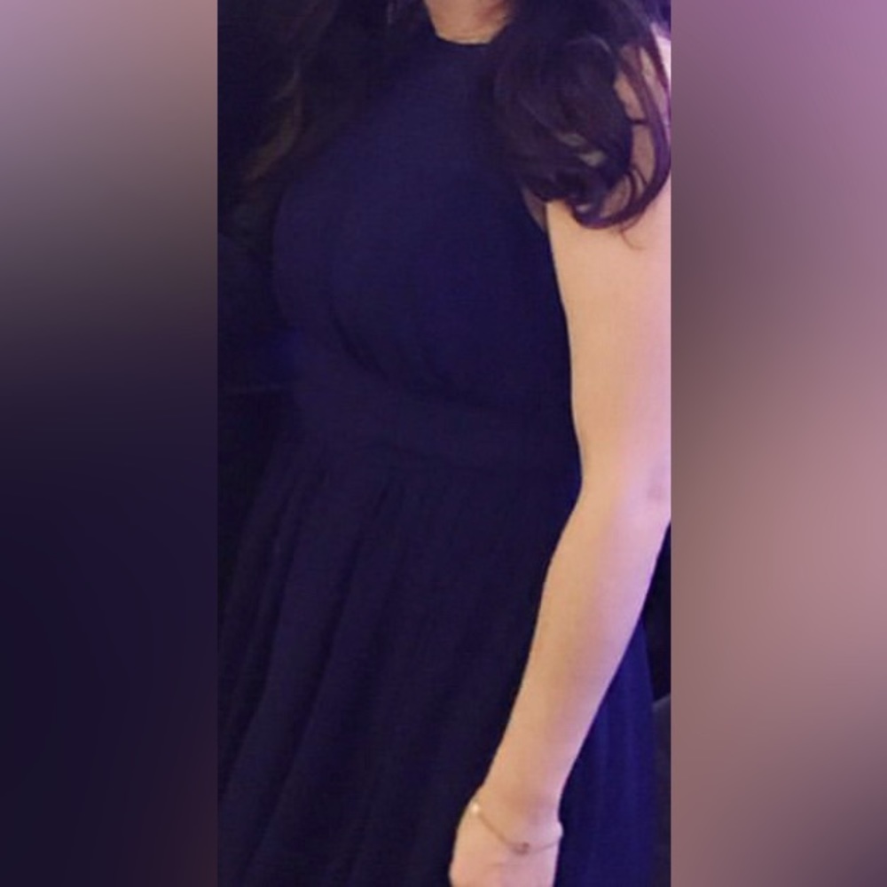 Navy Blue Halter Maxi Dress